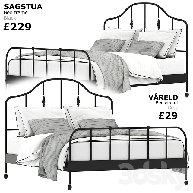 IKEA SAGSTUA Bed 3D Model