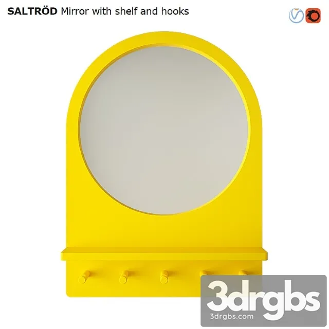 Ikea saltrod mirror with shelf and hooks 3D Model Free