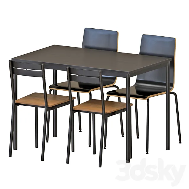 IKEA SANDSBERG Table And Chairs 3DModel