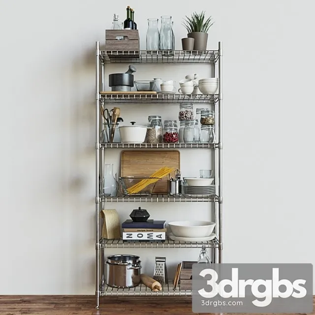 Ikea Section Lobster Shelves Decor For Kitchen 3D Model Download