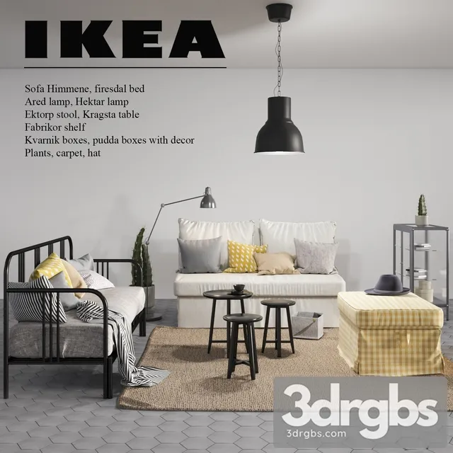 Ikea Sofa Livingroom Set 3D Model Free