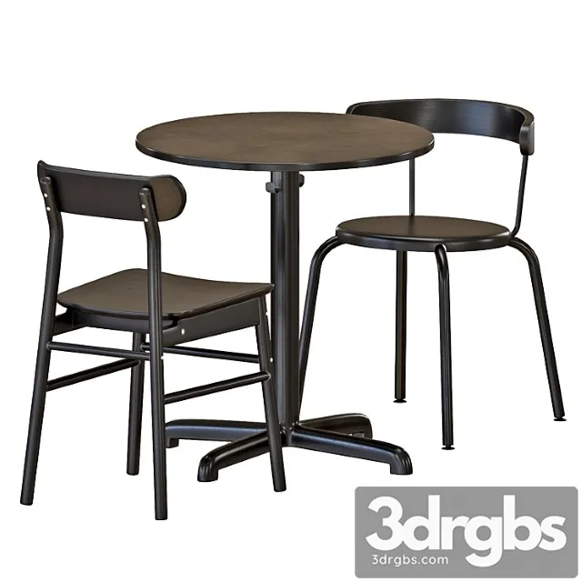 Ikea Stensele Table And Chairs 3D Model Free