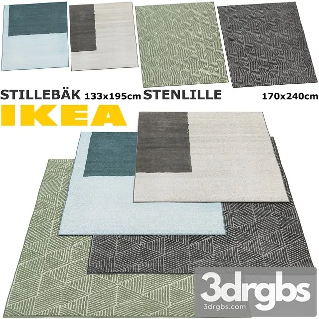 Ikea Stillebak Stenlille Rug Set 3D Model Free