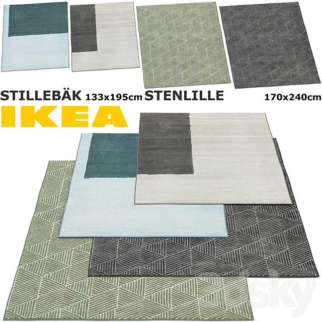 IKEA STILLEBAK STENLILLE RUG SET 3D Model