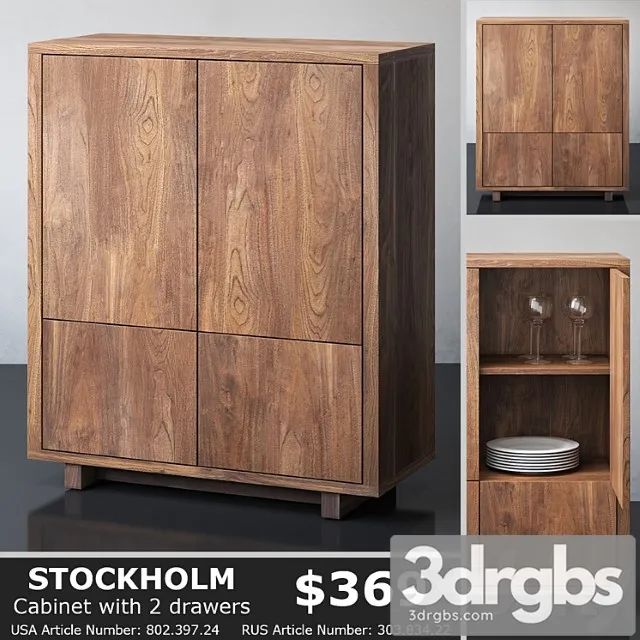 Ikea stockholm cabinet 2 3D Model Free