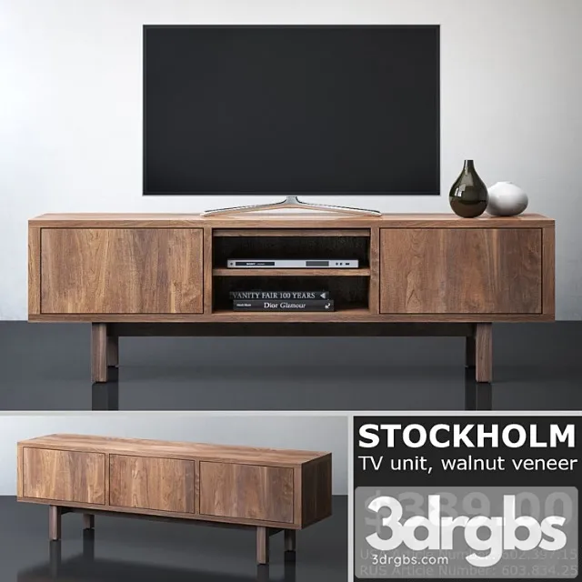 Ikea stockholm tv unit 2 3D Model Free