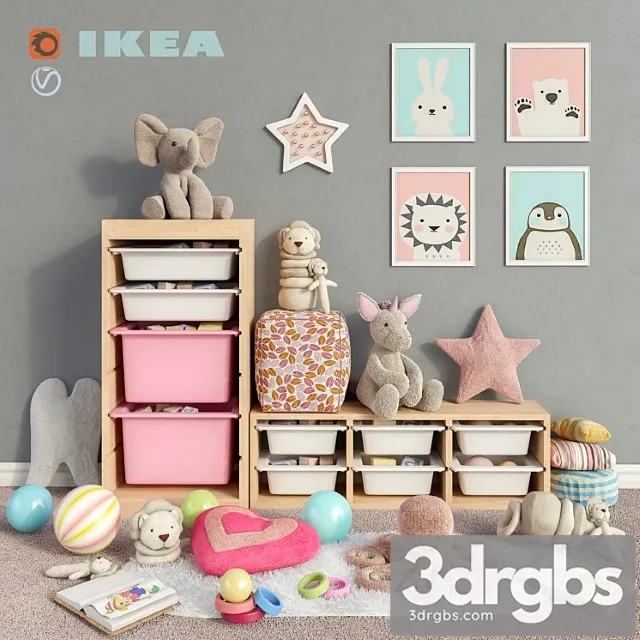 Ikea Storage Furniture Toys and Decor for A Children 3D Model Free