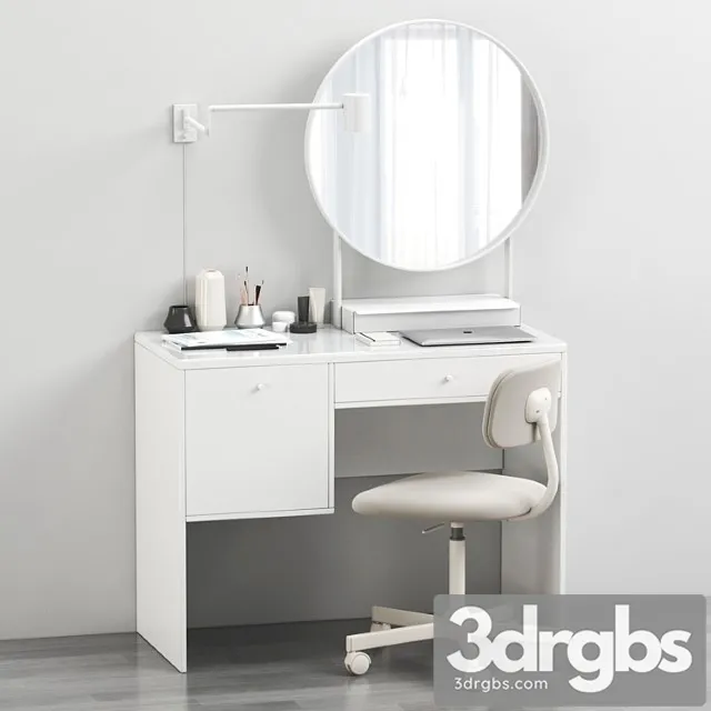 Ikea syvde dressing table and decor 2 3D Model Free