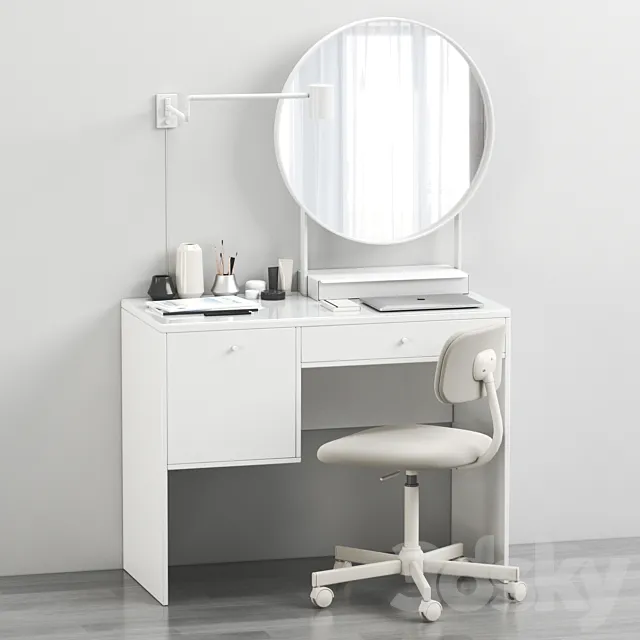 IKEA SYVDE dressing table and decor 3D Model