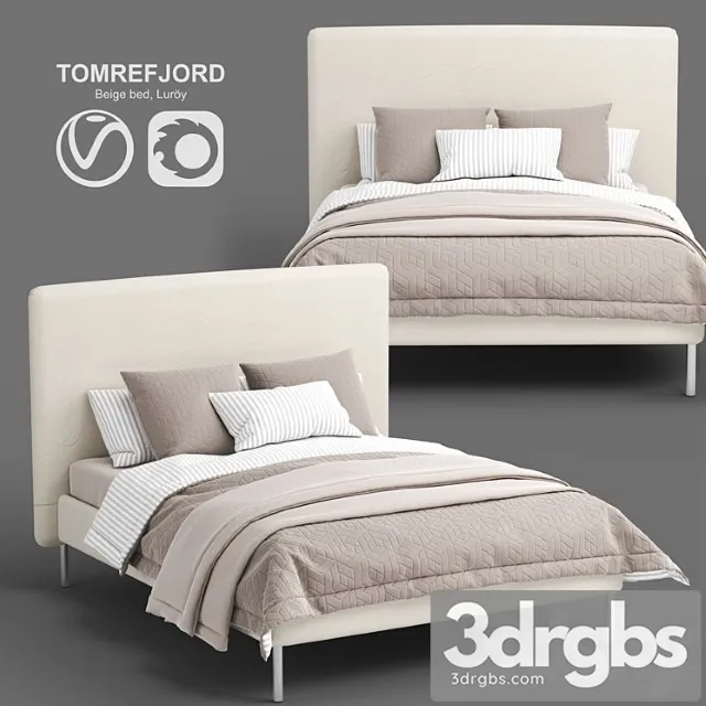 Ikea Tomrefjord Beige Bed Luroy 3D Model Free