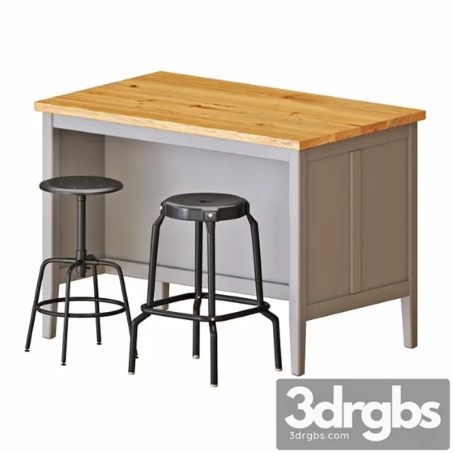 Ikea tornviken kitchen island 2 3D Model Free