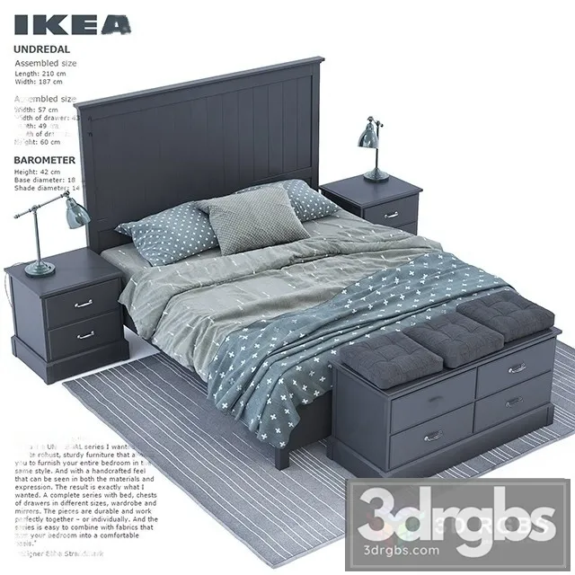Ikea Undredal Bed 3D Model Free