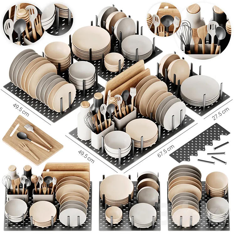 Ikea Uppdatera Pegboard Drawer Organizer 3D Model Free