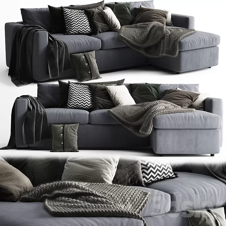 Ikea Vimle Chaise Longue Sofa – Scandinavian Set 3D Model