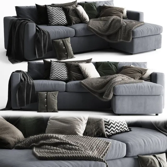 Ikea Vimle Sofa 3 Seats Chaise Longue 3D Model
