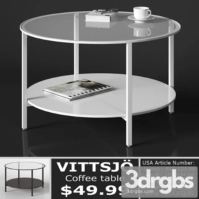 Ikea Vittsjo Coffee Table 3D Model Free