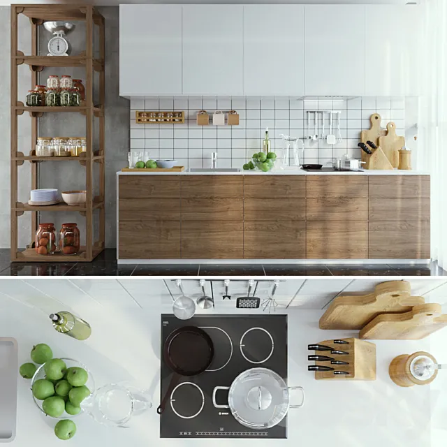 IKEA VOKSTORP with decor 3D Model