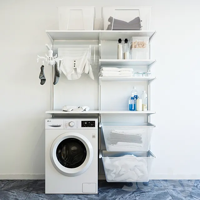 IKEA wall module ikea BOAXEL ???????? _ washing machine 3DModel