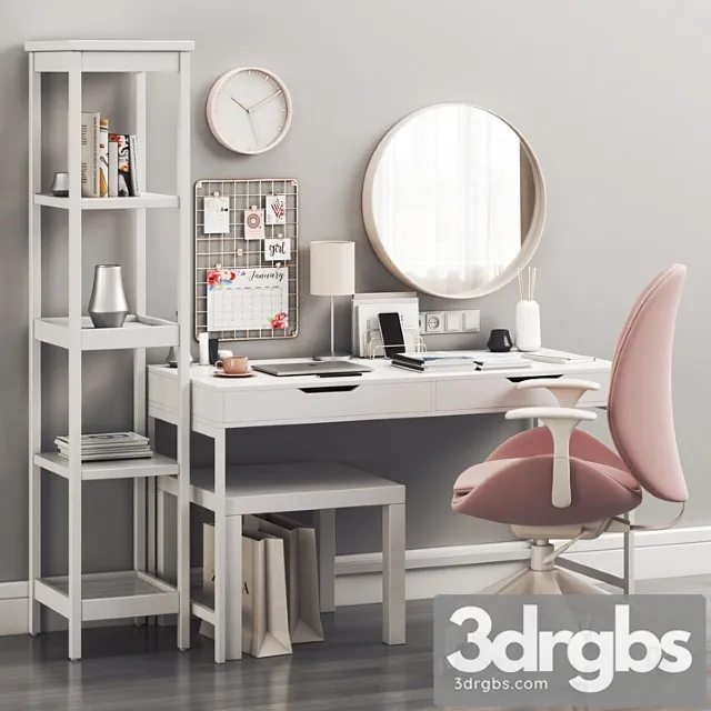 Ikea women's dressing table and workplace 2 3D Model Free