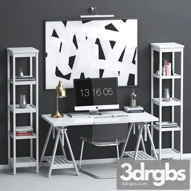 Ikea workplace set 2 3D Model Free