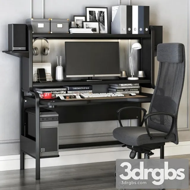IKEA Workplace Set 3D Model Free
