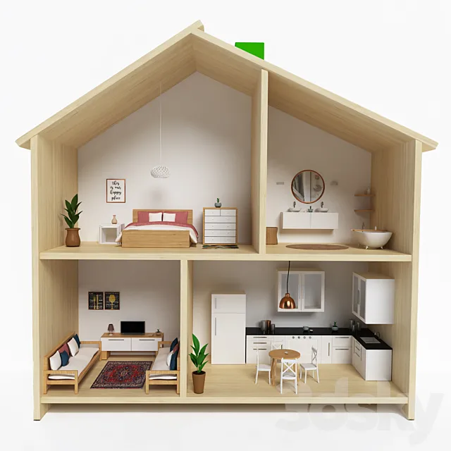 Ikea_Flisat_Dolldouse 3D Model