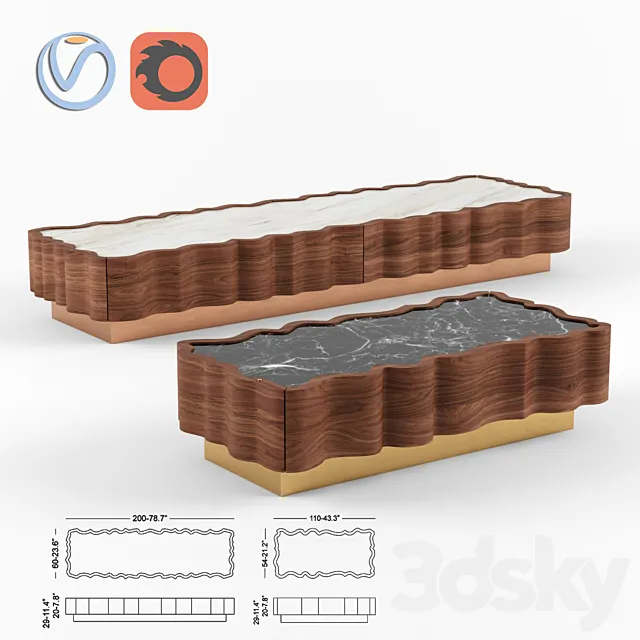 IL Pezzo 2 coffee table 3D Model