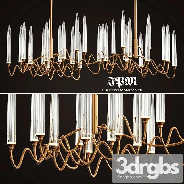 Il pezzo 3 long chandelier 3D Model Download