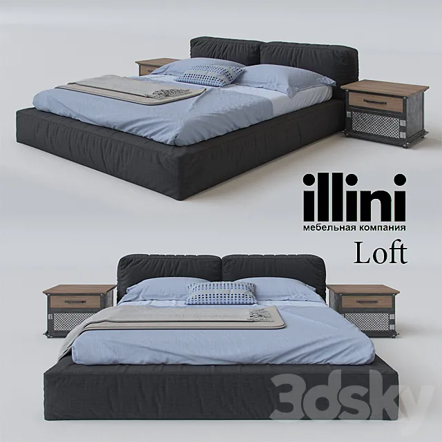 Illini Loft + nightstend 3DModel