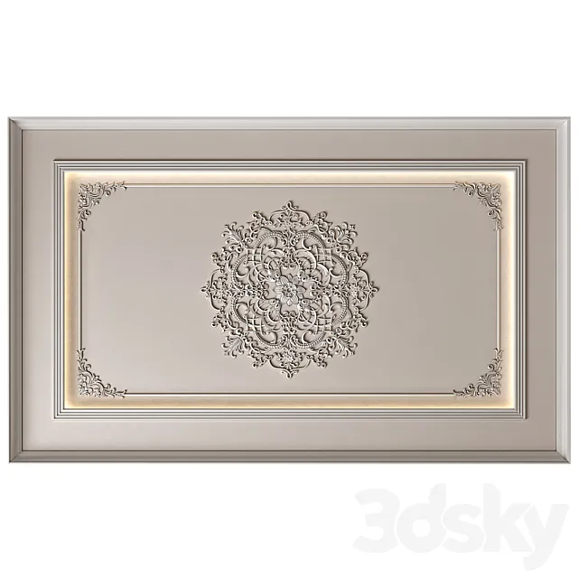 Illuminated ceiling in classic style 004 Free Download