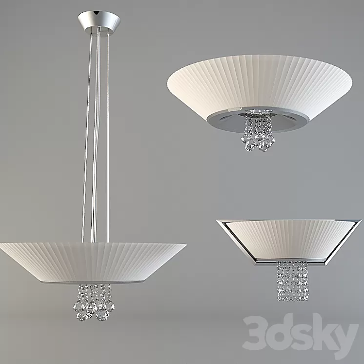 Illuminati Piatto chandelier and sconces 3D Model