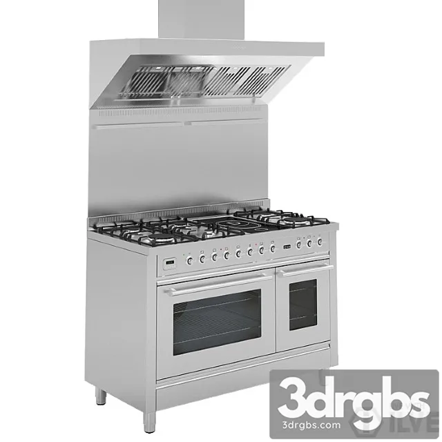 Ilve 120cm freestanding cooker - pw120fmp 2 3D Model Free