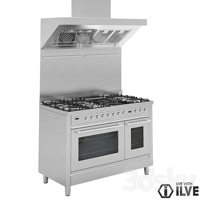ILVE 120CM FREESTANDING COOKER - PW120FMP 3D Model