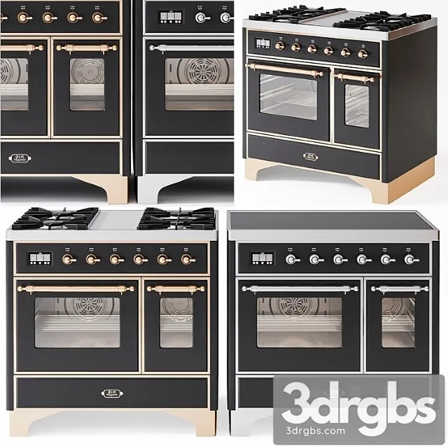 Ilve Majestic 2 Matte Graphite Freestanding Range 3D Model Free
