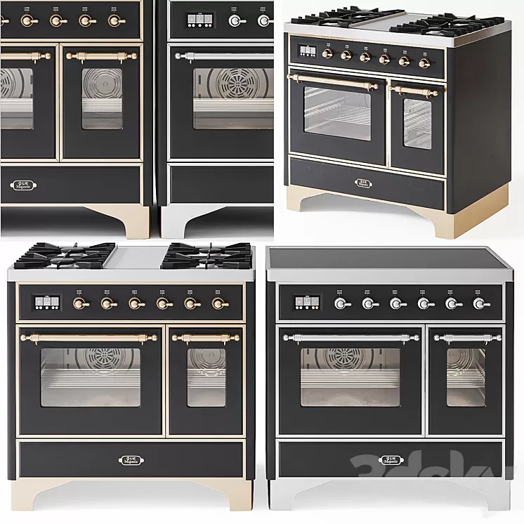 Ilve Majestic 2 Matte Graphite Freestanding Range 3D Model