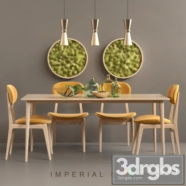 Imperial Line Table and Chair 3D Model Free