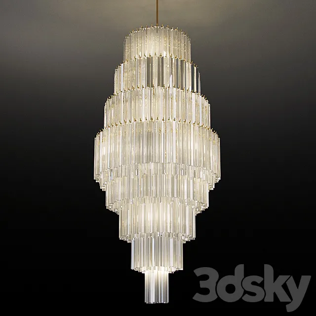 Impressive Murano Glass Fall Chandelier 3D Model