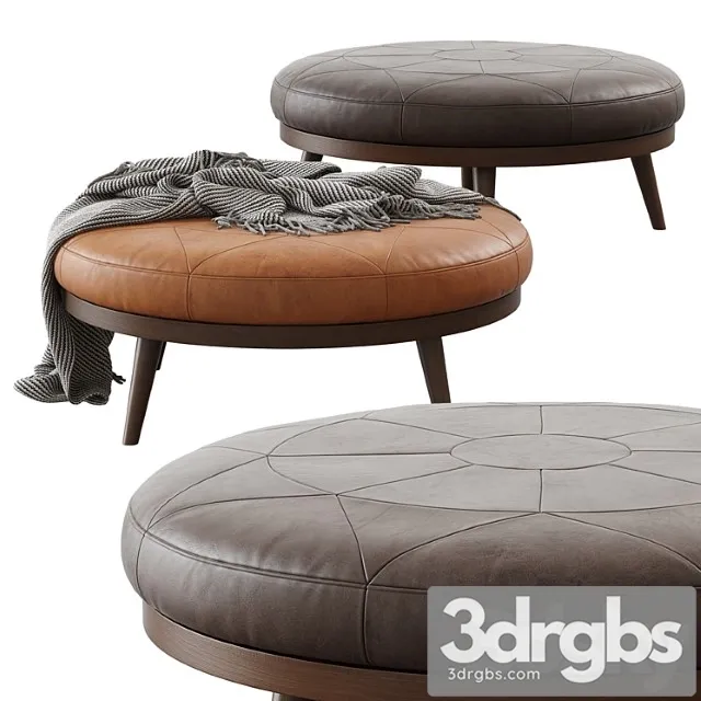 imre round leather ottoman 3D Model Free
