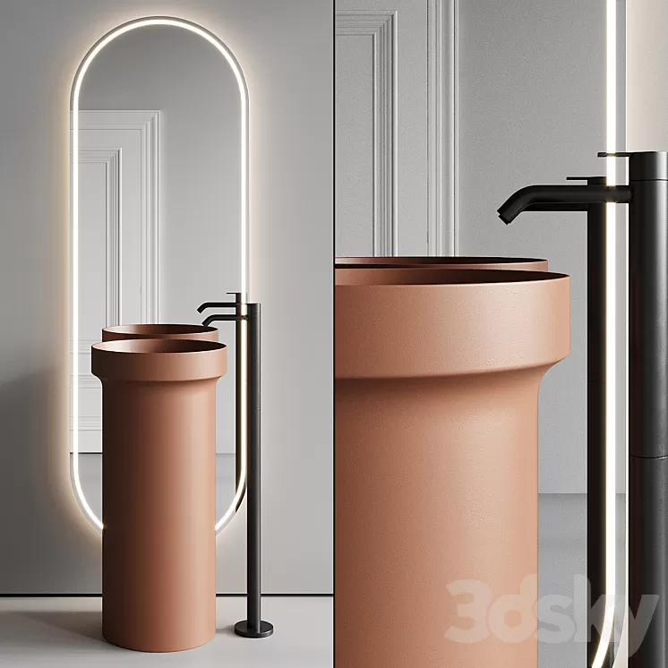 Inbani Arc Vanity Unit Set 1 3D Model Free