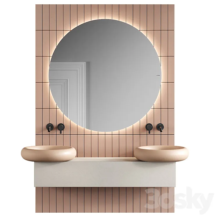 Inbani Ease Vanity Unit Set 1 3D Model Free