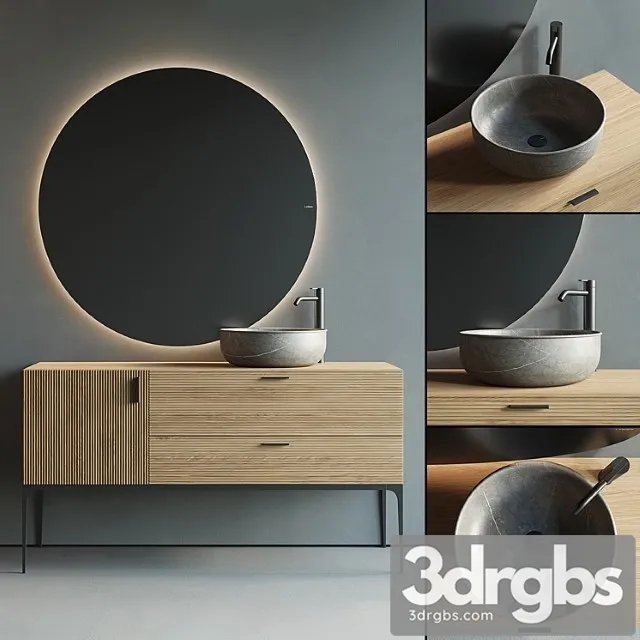 Inbani Grate 02 Vanity Unit Set 2 3D Model Free