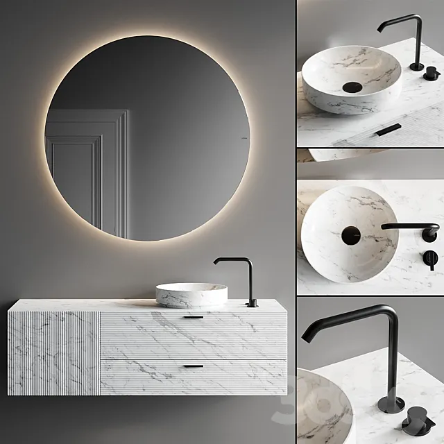 Inbani Grate 02 Vanity Unit Set 5 3DModel