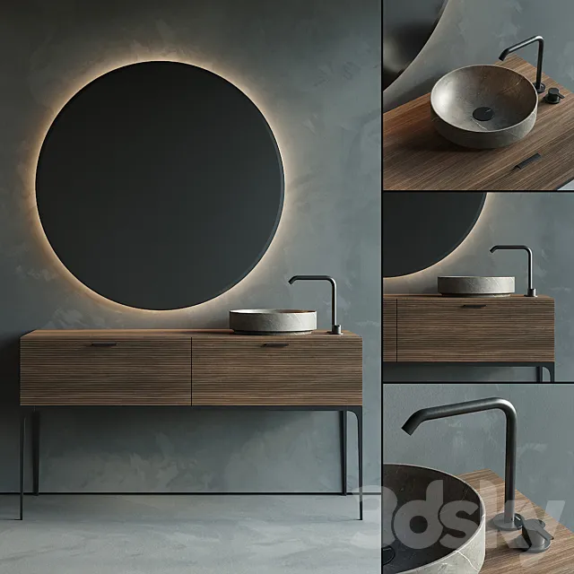 Inbani Grate 03 Vanity Unit Set 2 3D Model