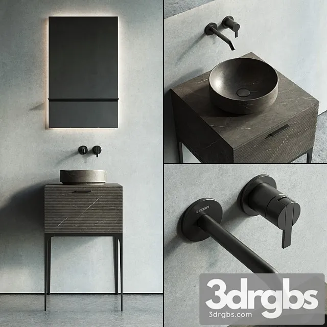 Inbani Grate 04 Vanity Unit Set 1 3D Model Free