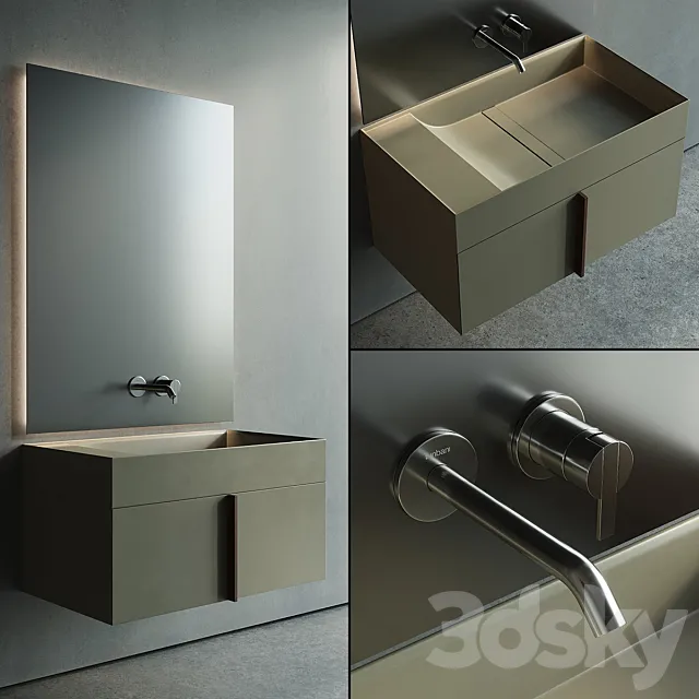 Inbani Paral Vanity Unit Set 1 3D Model