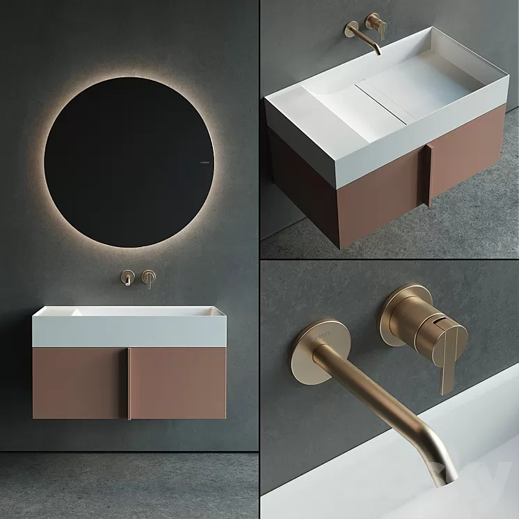 Inbani Paral Vanity Unit Set 2 3D Model