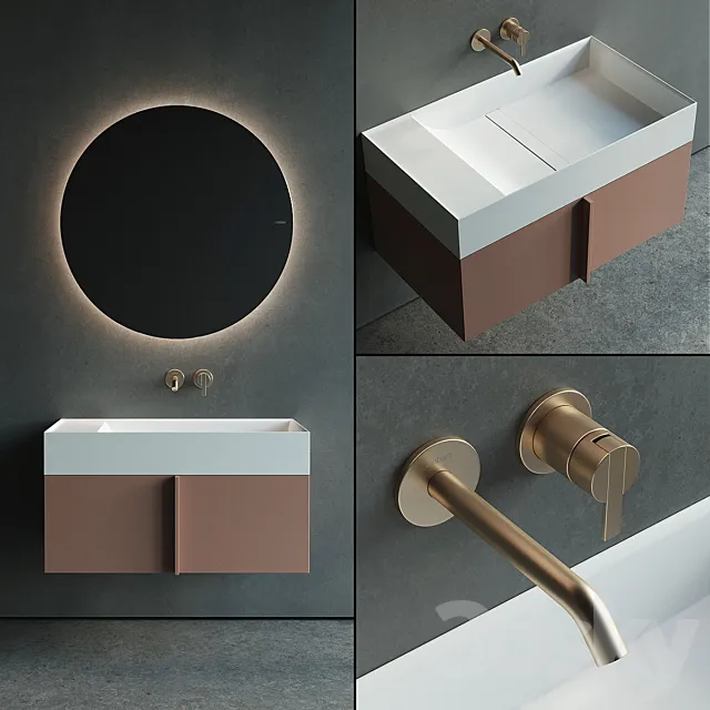 Inbani Paral Vanity Unit Set 2 3DModel