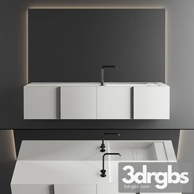 Inbani Paral Vanity Unit Set 4 3D Model Free