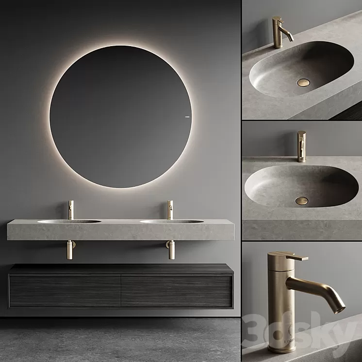 Inbani Strato 02 B Vanity Unit Set 2 3D Model