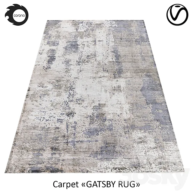 Indian carpet from art-silk "GATSBY RUG" CLOUD 3D Model